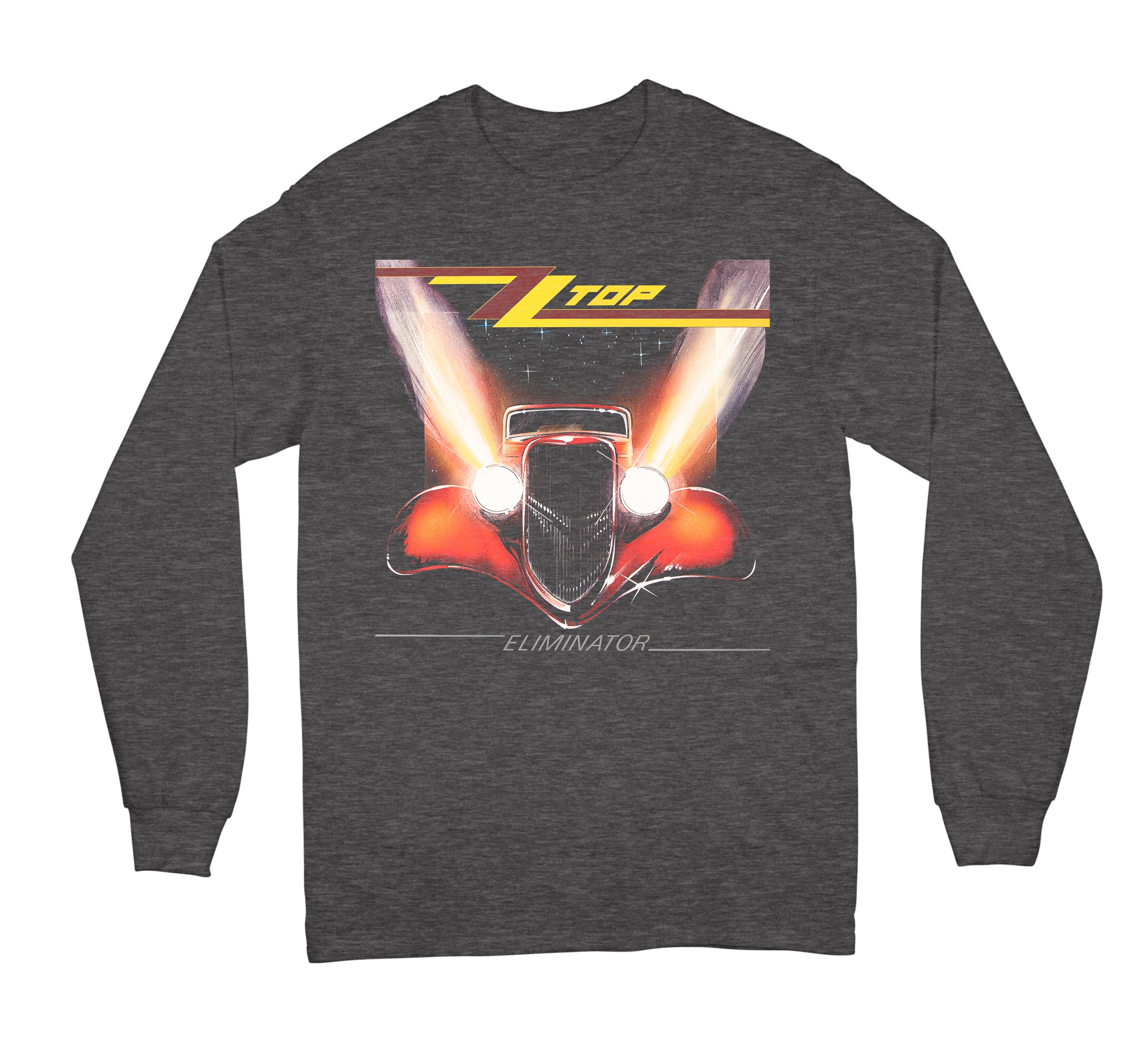 ZZ Top Eliminator on heather long sleeve Tshirt